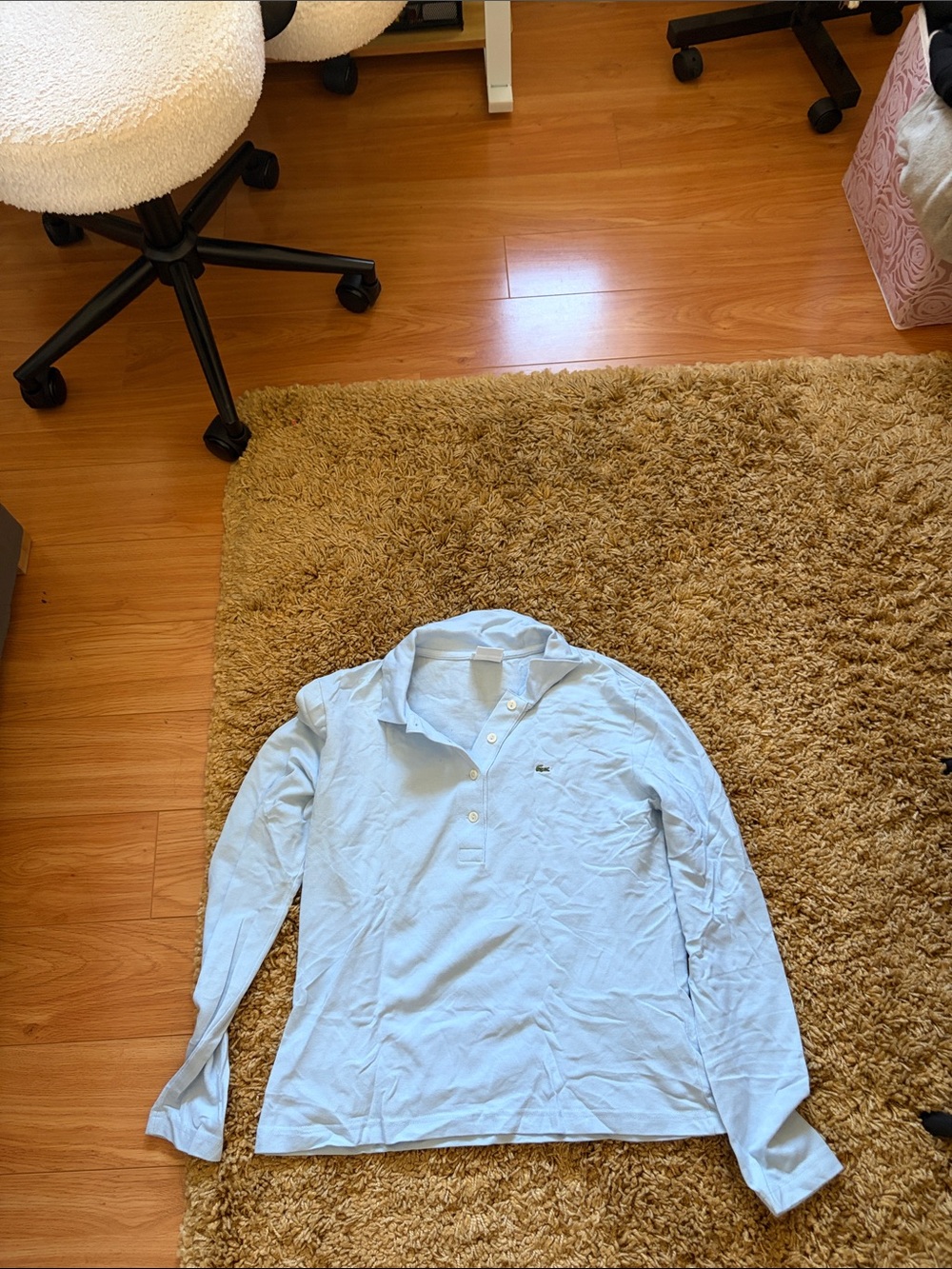 Lacoste Light Blue Long Sleeve Polo Top